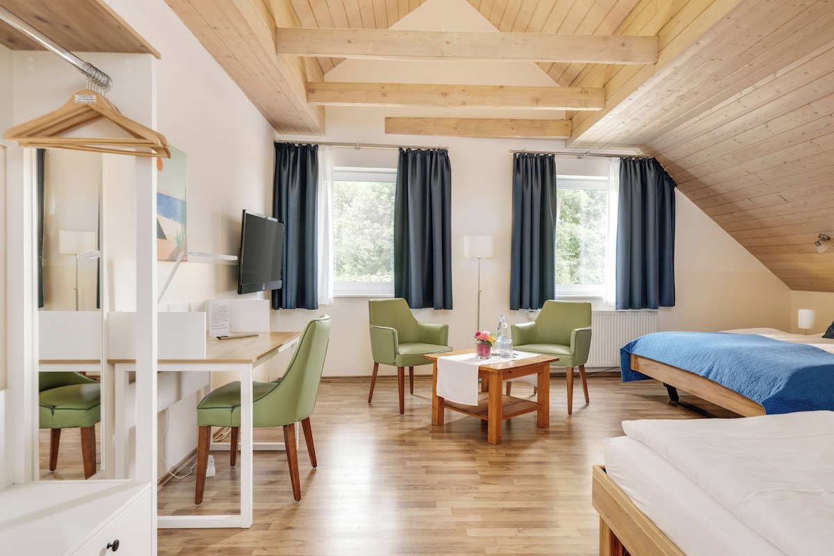 Driepersoonskamer | Verduisterende gordijnen, gratis wifi, individueel gedecoreerd