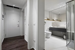 Apartment, 1 Bedroom | Bathroom | Shower, free toiletries, hair dryer, slippers