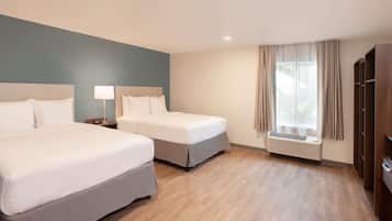Desk, blackout drapes, iron/ironing board, free WiFi