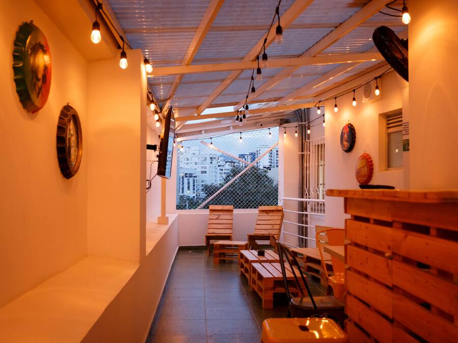 Outdoor banquet area