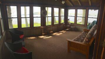 TV connectée, cheminée, lecteur de DVD, livres