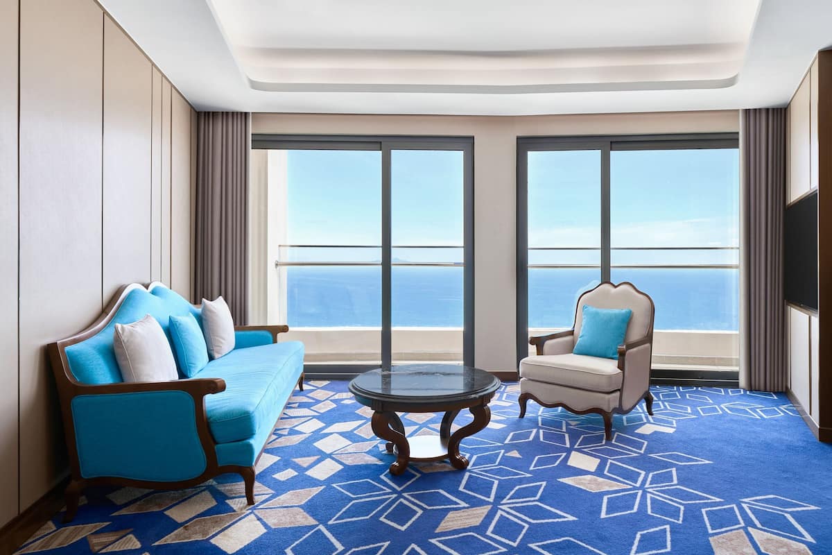Suite, 1 Bedroom, Non Smoking, Ocean View (Corner) | Living room | 49-inch LED TV with cable channels, TV