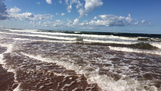 A beach with waves and a clear sky. - Oysterbay Cottage - Fun, Beach and Food!!! License number 2100974 (Darnley)