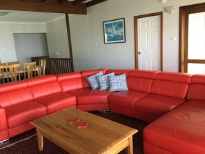 Una Smart TV, una chimenea, un reproductor de DVD