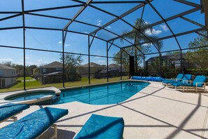 Outdoor pool, a heated pool - 3 miles to Disney in Emerald Island Resort - South-facing pool/spa, GAME ROOM (Kissimmee)