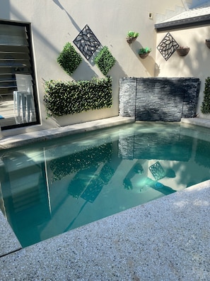 Pool - SPACIOUS BEACH HOUSE in beautiful Dicky Beach with private pool. (Dicky Beach)