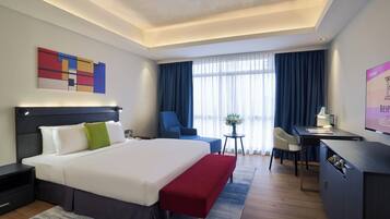 Minibar (free items), in-room safe, desk, laptop workspace