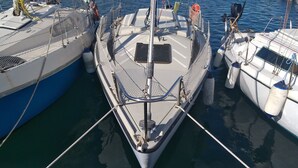 A marina with several boats docked.