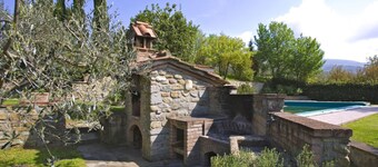 Nice apartment in villa with A/C, WIFI, hot tub, pool, TV, panoramic view, parking, close to Cortona