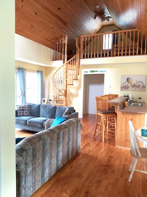 TV, fireplace, DVD player, books - Little Eden Summer Beach Home (Canoe Cove)