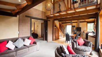 Villa, Mountain View | Living area | Flat-screen TV, fireplace, DVD player