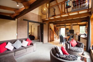 Villa, Mountain View | Living area | Flat-screen TV, fireplace, DVD player - La Boheme Villa (Musk Vale)