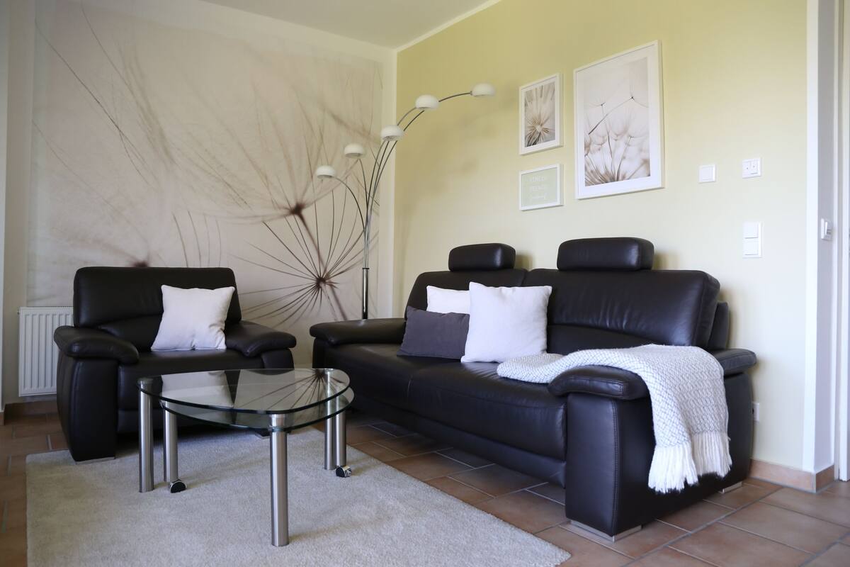 Appartement, privébadkamer (Ferienwohnung Gelb) | Lounge