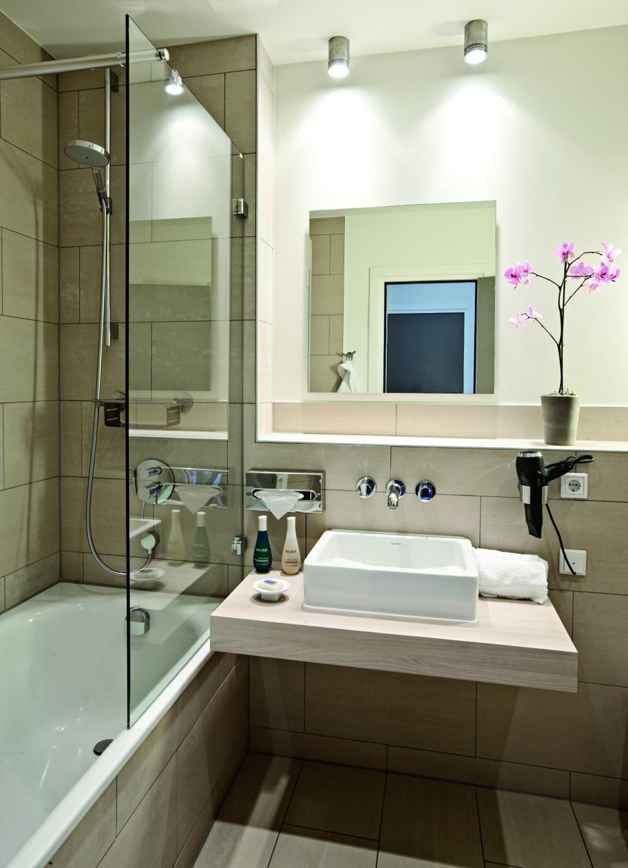 free toiletries, hair dryer, bathrobes, slippers