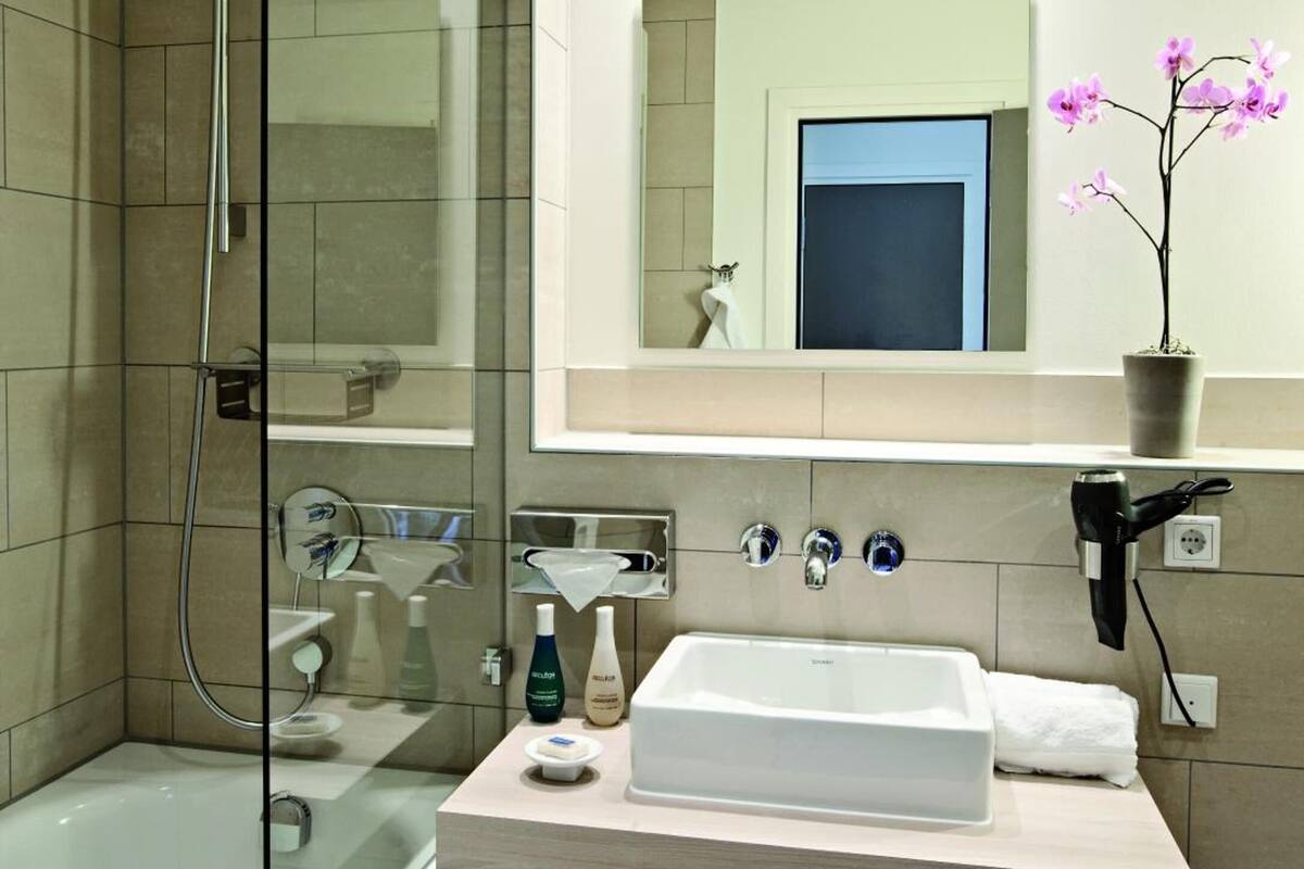 free toiletries, hair dryer, bathrobes, slippers