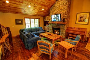 Flat-screen TV, fireplace, DVD player - Home with Year-Round Mountain Vacation Experiences (Beech Mountain)