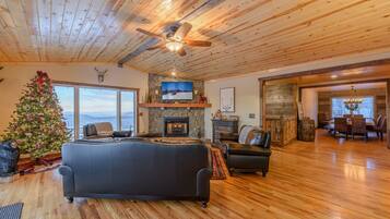 TV, fireplace, DVD player