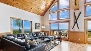 Télévision, cheminée, lecteur de DVD, table de tennis de table