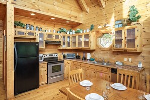 Fridge, microwave, dishwasher, coffee/tea maker