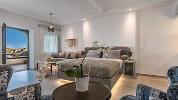 Deluxe Studio Suite, Private Pool, Sea View | Living area | Plasma TV