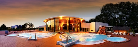 Outdoor pool, open 9:00 AM to 8:30 PM, sun loungers
