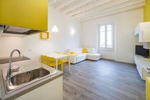 Apartamento clásico, 1 habitación | Zona de estar | Una televisión de pantalla plana