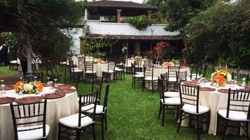 Outdoor wedding area