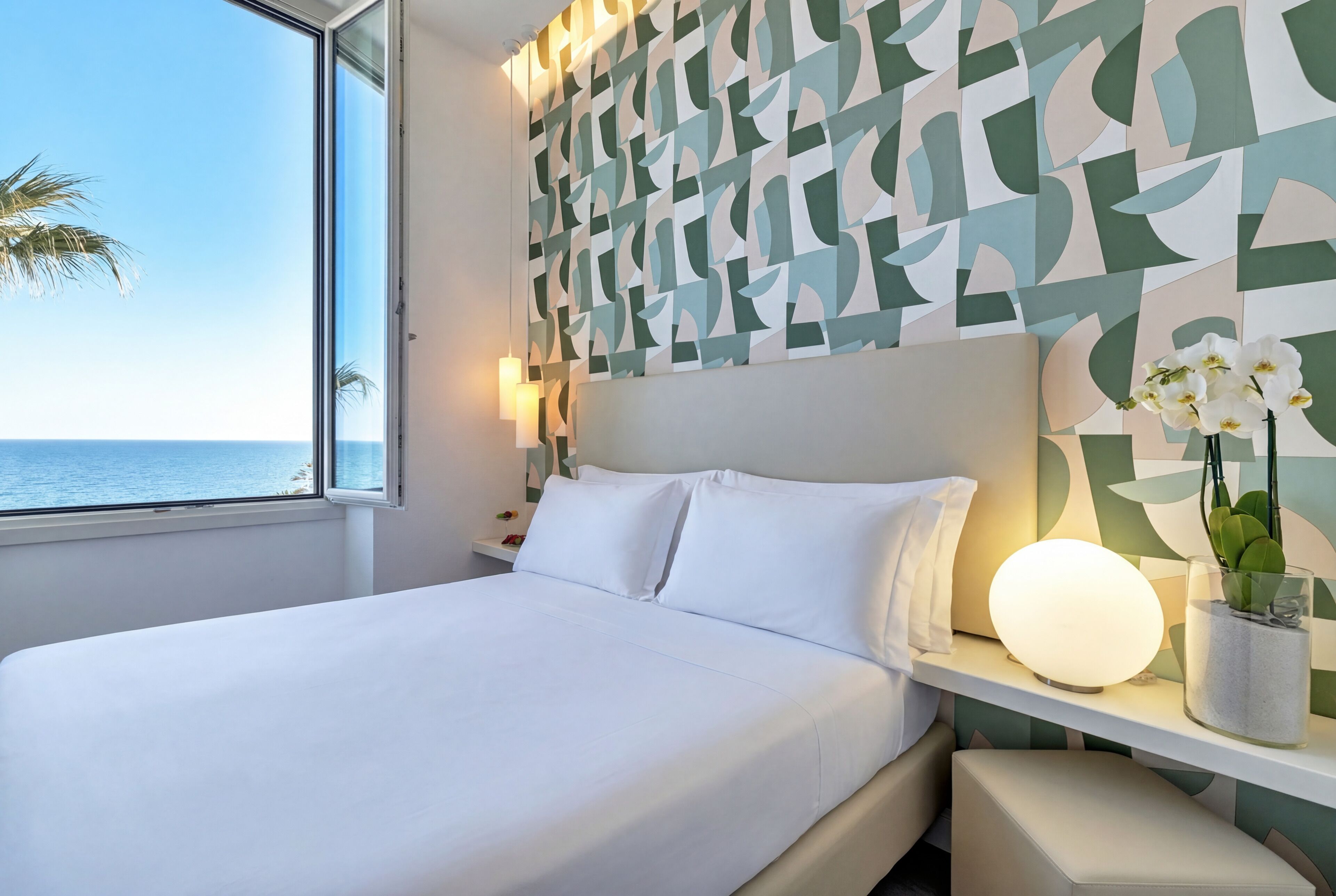 コンフォート ダブルルーム セミダブルベッド 1 台 シービュー | 高級寝具、羽毛の掛け布団、客室ごとに異なる装飾、客室ごとに異なるインテリア