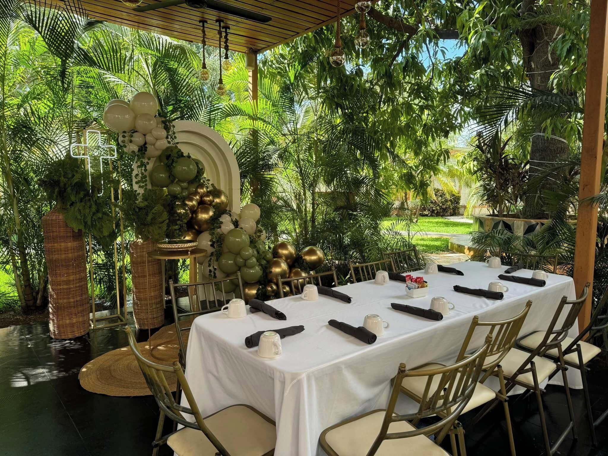 Outdoor wedding area