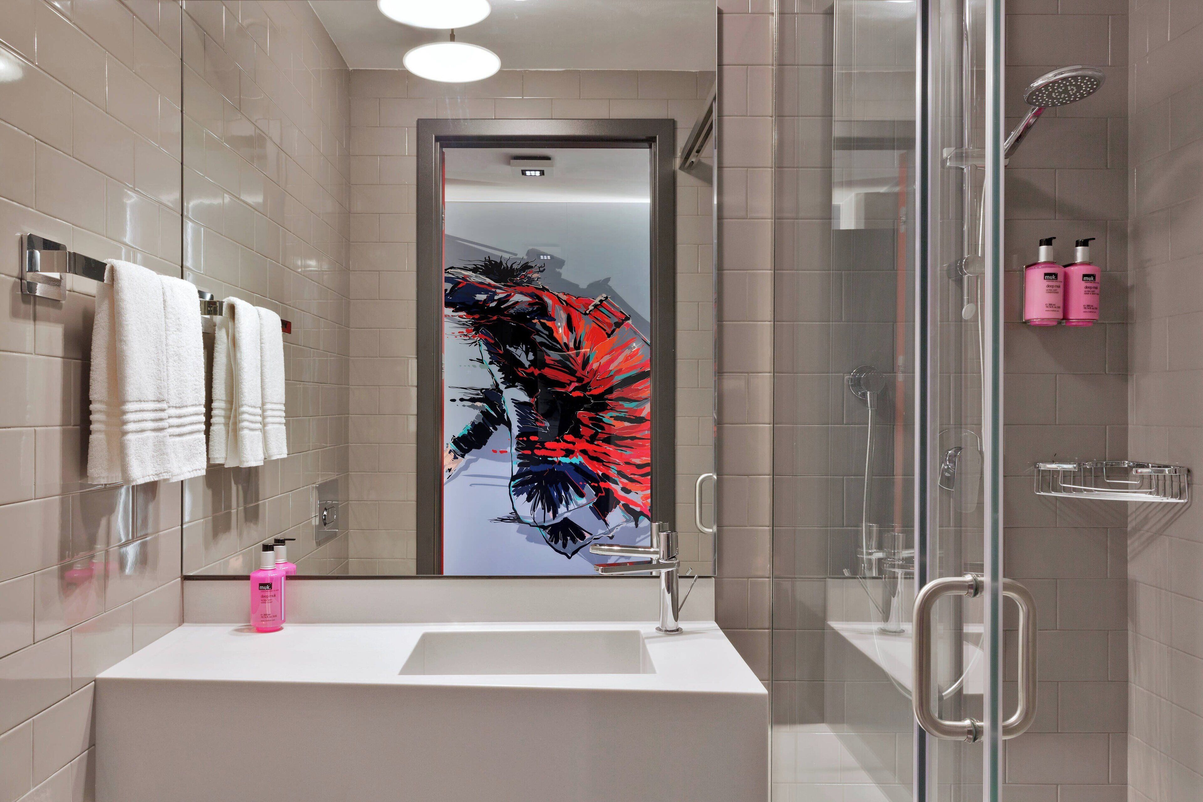 free toiletries, hair dryer, towels