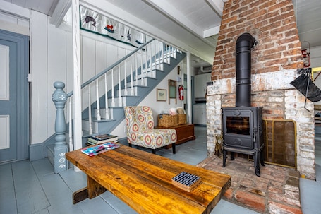 Interior. Traditional cottage in historic trinity