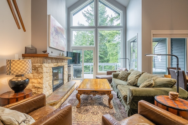 Smart TV, chimenea, videojuegos, libros