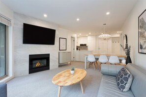 TV, fireplace, DVD player