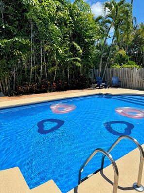 Outdoor pool, a heated pool