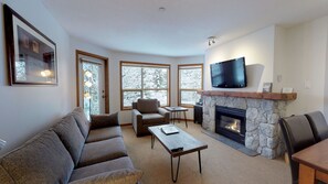 تلفزيون، مدفأة، مشغل دي في دي