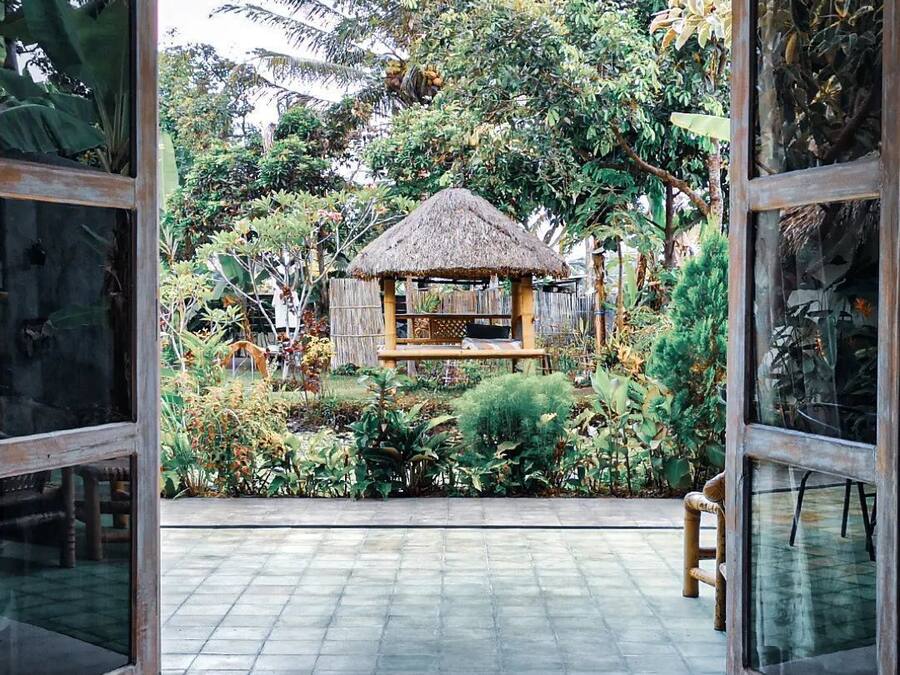 Superior-Doppelzimmer, Terrasse, Gartenblick | Ausblick vom Zimmer