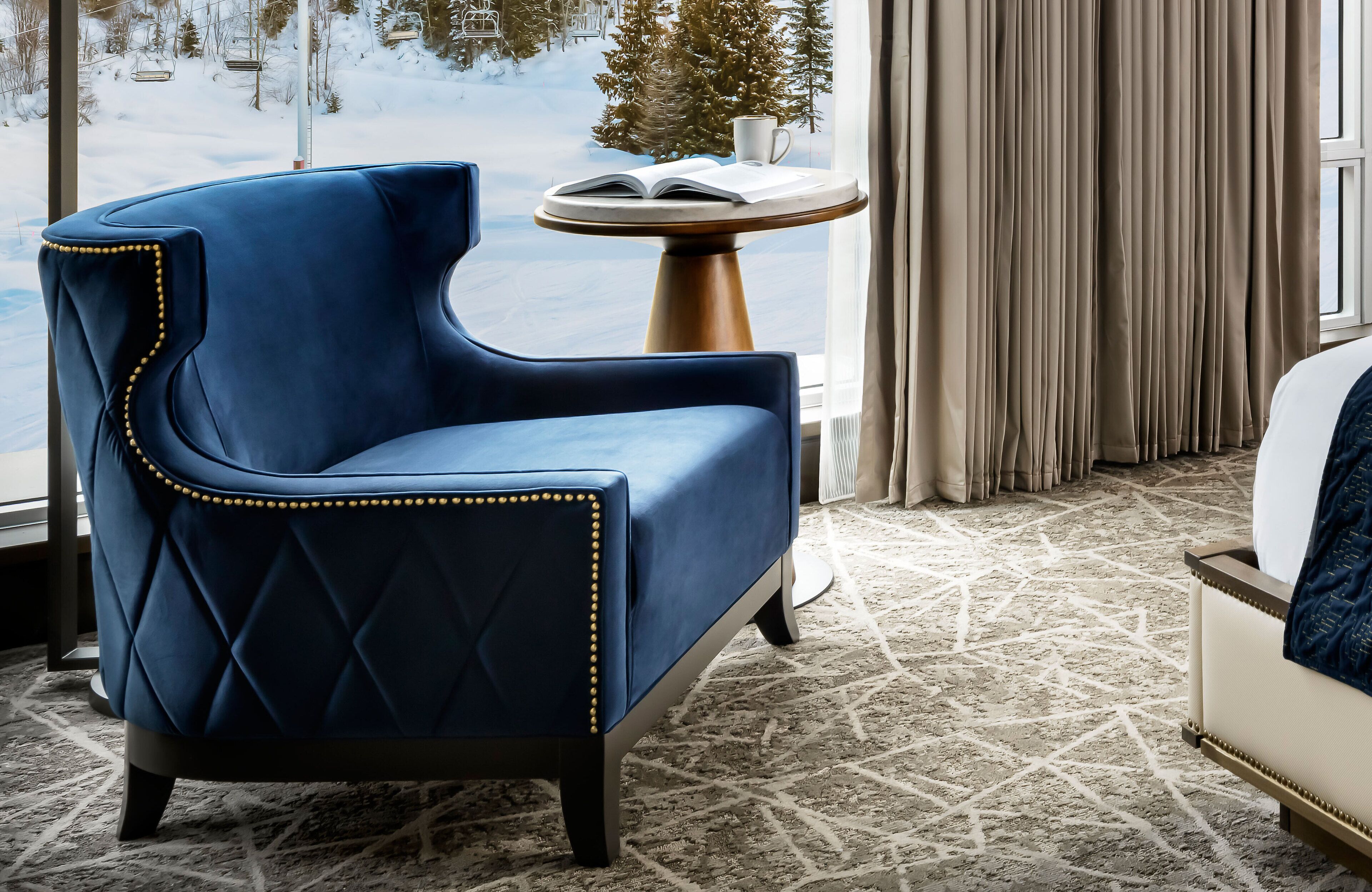 suite, 1 king bed with sofa bed, non smoking, mountain view (balcony) | living area | flat-screen tv