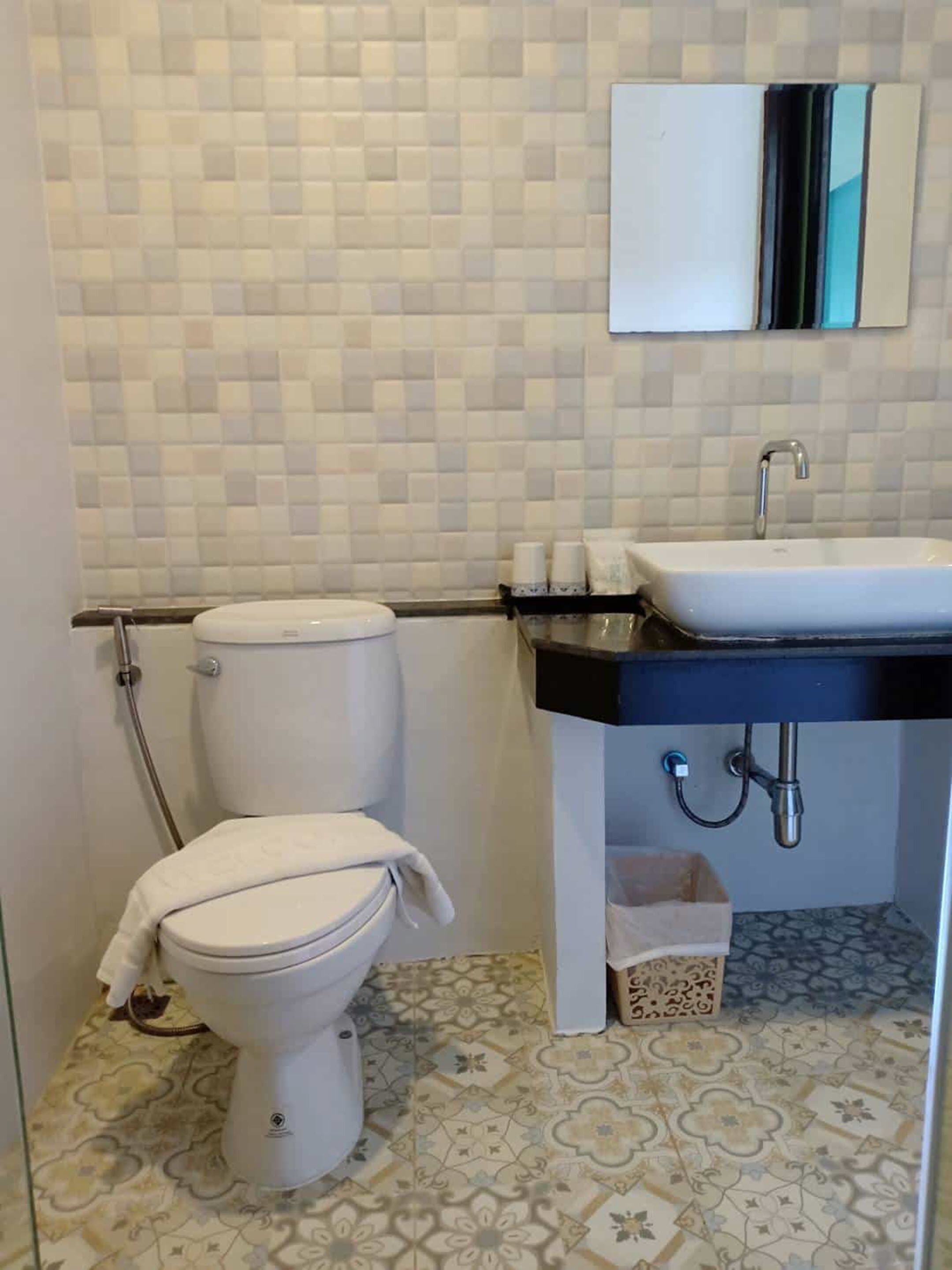 shower, free toiletries, hair dryer, slippers