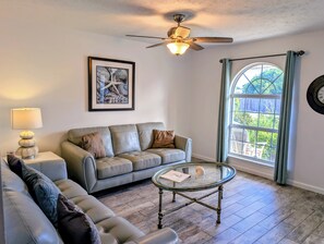 Smart TV, DVD player, books, video library