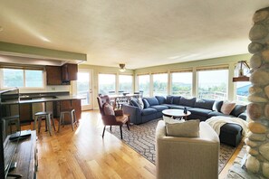 TV, fireplace, DVD player, video library