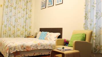 Premium bedding, down comforters, iron/ironing board (on request)