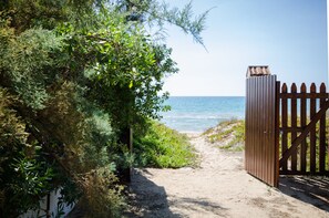 Sun-loungers, beach towels