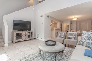 Smart TV, DVD player, books