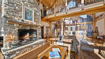 Télévision, cheminée, jeux vidéo, lecteur de DVD