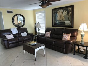 TV, DVD player, stereo