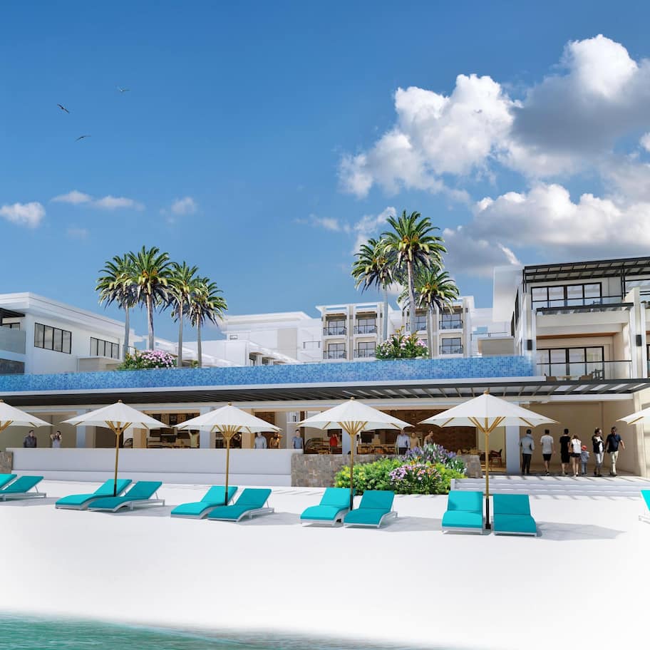 On the beach, white sand