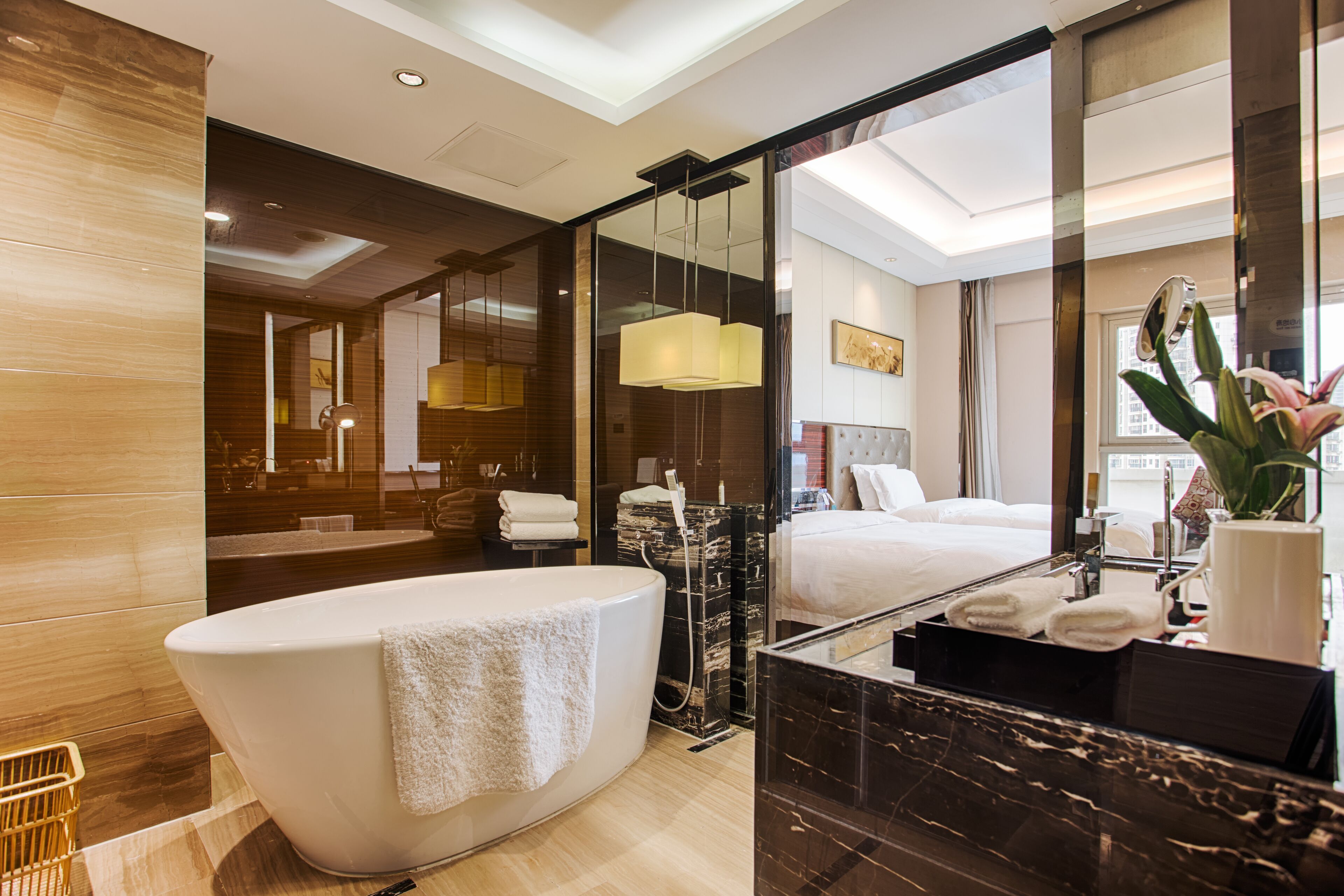 Chambre Deluxe avec lits jumeaux | Salle de bain