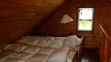 Cottage with Semi Open-air Bath | Minibar, desk, free cots/infant beds, bed sheets