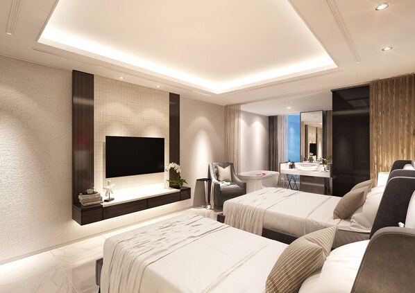 Premier Twin Room (Base person : 2, Max person : 3) | In-room safe, desk, free WiFi, bed sheets - Seoubong Beach Hotel (Jeju City)