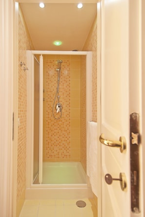 Douche, articles de toilette gratuits, serviettes fournies